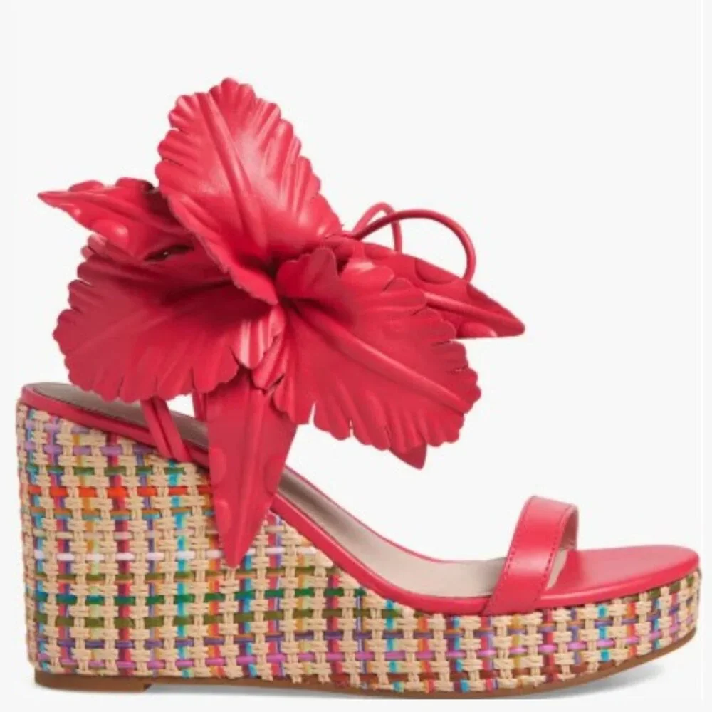 Cecelia New York Pink Lily Platform Wedge Sandal - SZ‎ 6.5 - NWOT